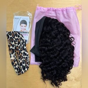 8 inch Deep Wave Headband Wig Human Hair